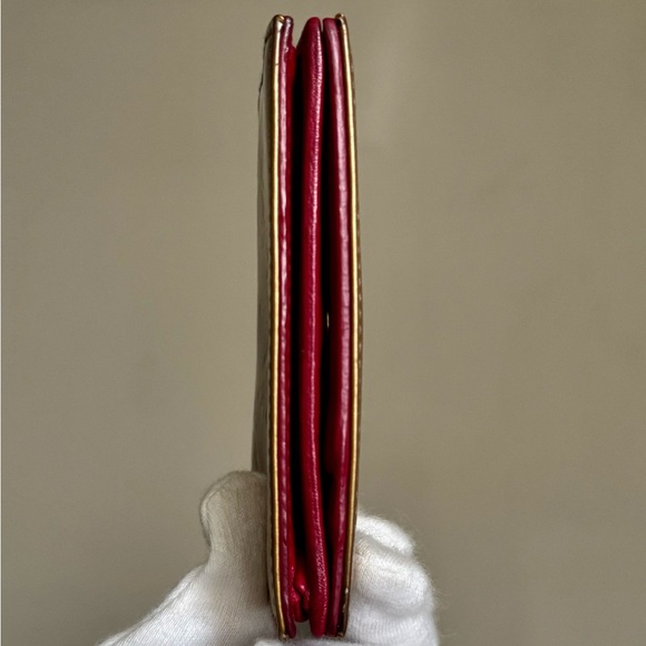 Gold And Pink Dior Card Holder Wallet - Patent Leather Oblique Pattern - Picture 6 of 16